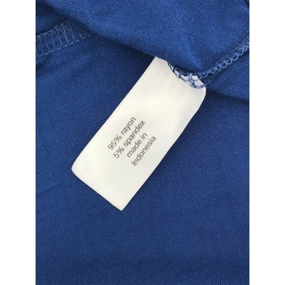 Lane Bryant Sleeveless Knit Midi Dress Plus Size 22/24 Blue Gold Metallic - Picture 10 of 11